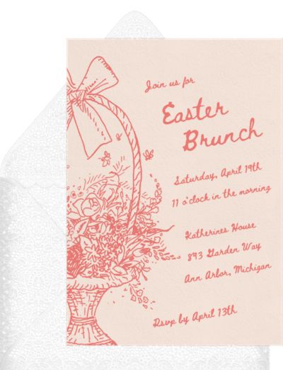 Easter brunch ideas: Whimsical Basket Invitation