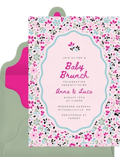 Baby in bloom invitations: Wild Bloom Invitation