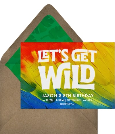 Wild Macaw Invitation