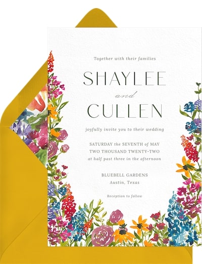 Summer wedding invitations: Wild Wildflowers Invitation