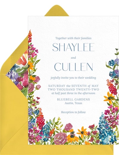 Wedding table decorations: Wild Wildflowers Invitation