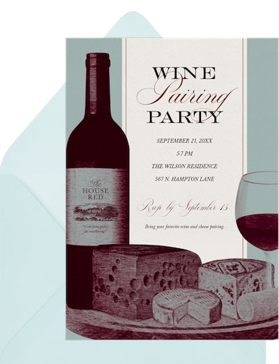 Winter party ideas: Wine Pairing Invitation