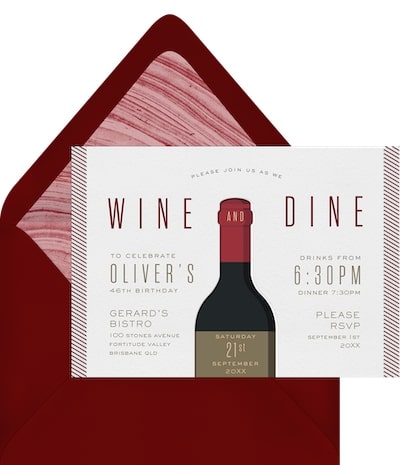 Wine and Dine Invitation
