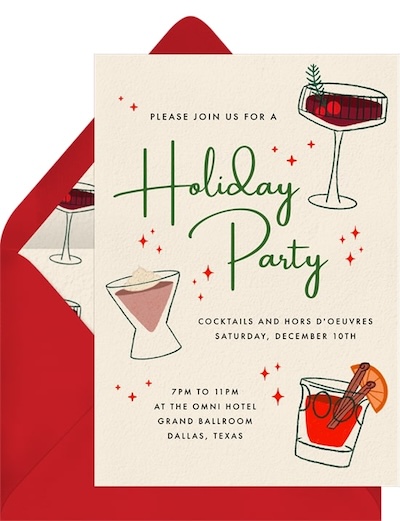 Winter Cocktails Invitation