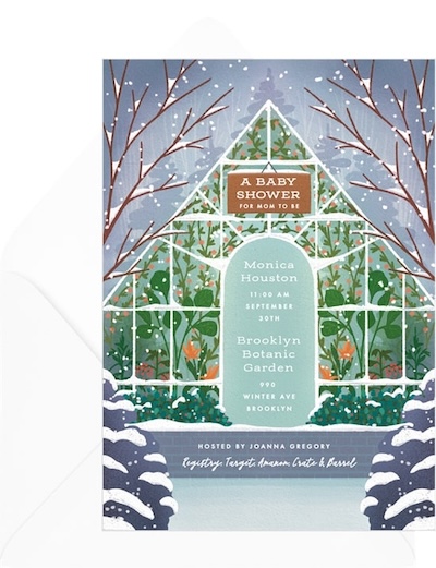 Winter Greenhouse Invitation