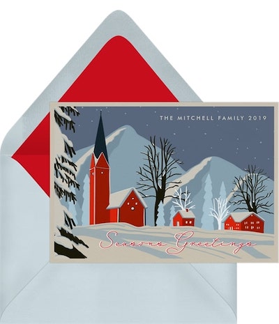 Vintage Christmas cards: Winter Scene Card