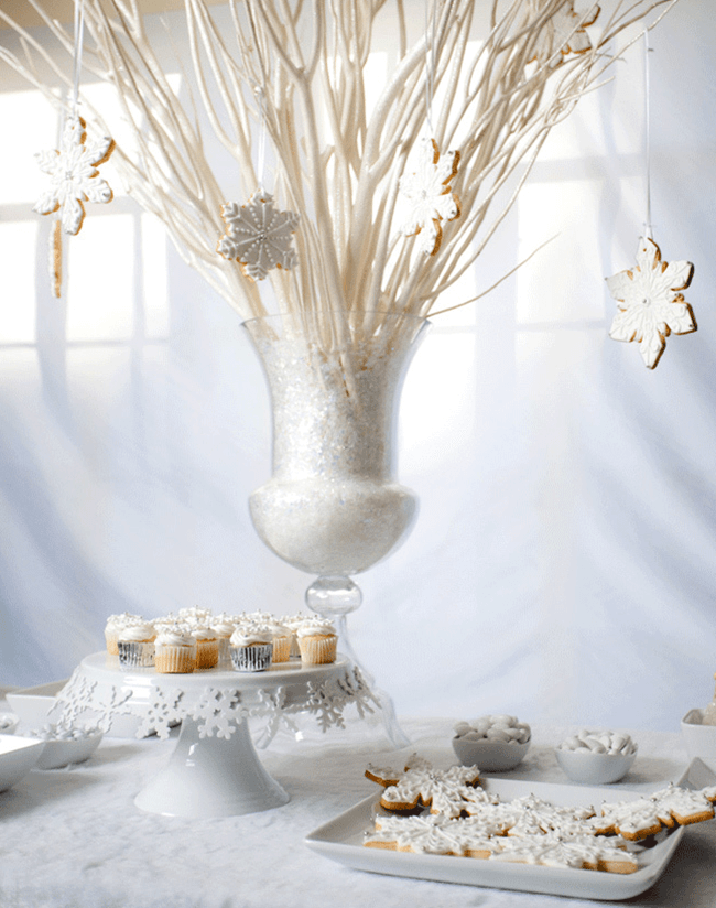 winter baby shower centerpieces