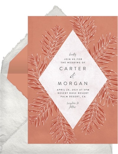 Wispy Palm Leaves Invitation