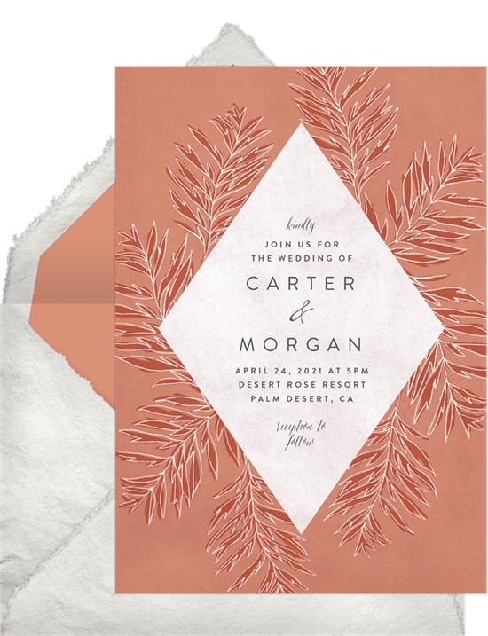 Rustic wedding ideas: Wispy Palm Leaves Invitation
