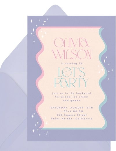 Sweet 16 invitation ideas: Wonderful Waves Invitation