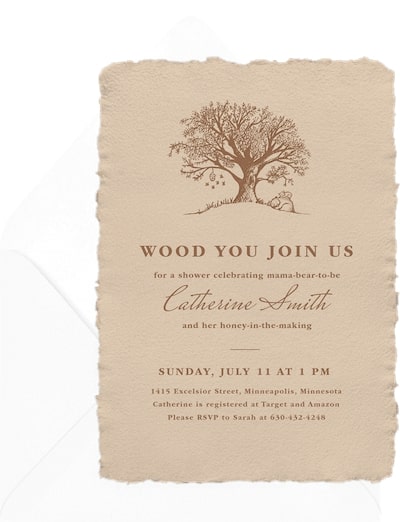 Baby shower invitations for boys: Wood You Join Us Invitation