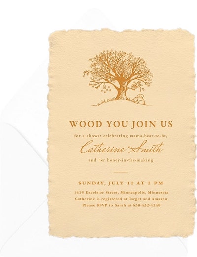 Wood You Join Us Invitation