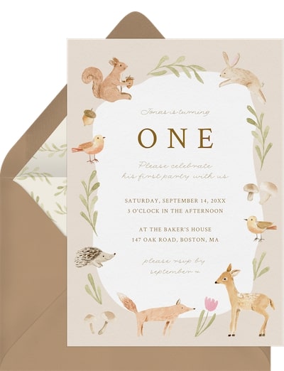 Woodland Animals Invitation