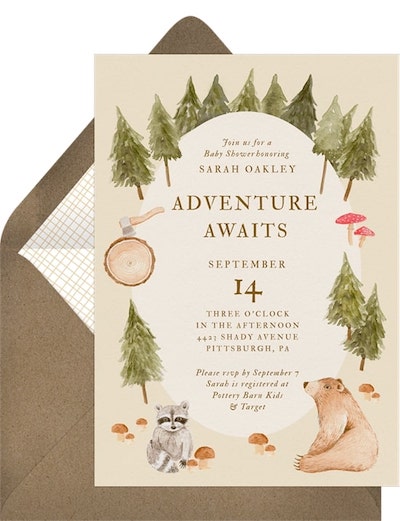Cute baby shower ideas: Wood Charm Invitation