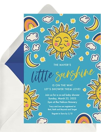 Here comes the son baby shower invites: You Are My Sunshine Invitation