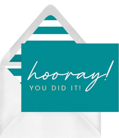 What to write in a graduation card: You Did It! Card