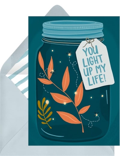 Valentines Day ideas: You Light Up My Life Card