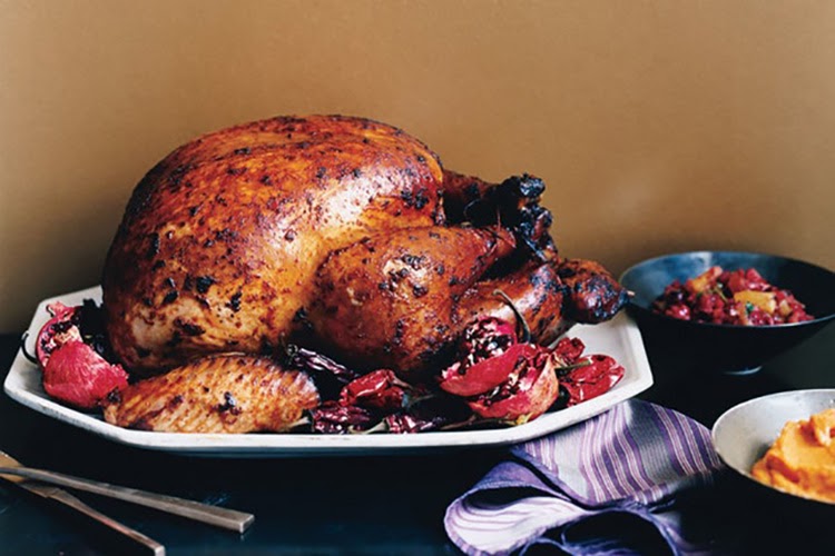Non-traditional thanksgiving dinner ideas: Adobo turkey with red chile gravy