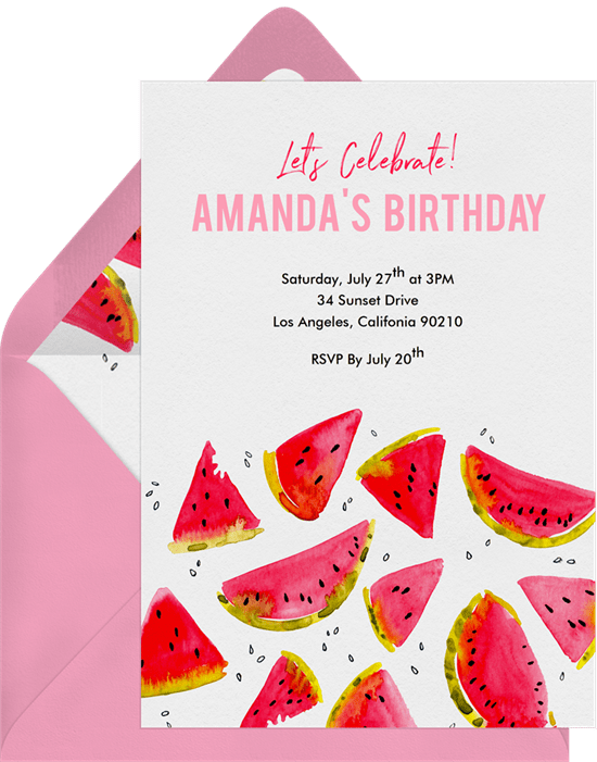 summer party ideas: watermelon party invitation from Greenvelope