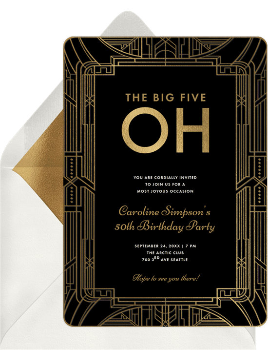 The Big Five Oh party invitation from Greenvelope