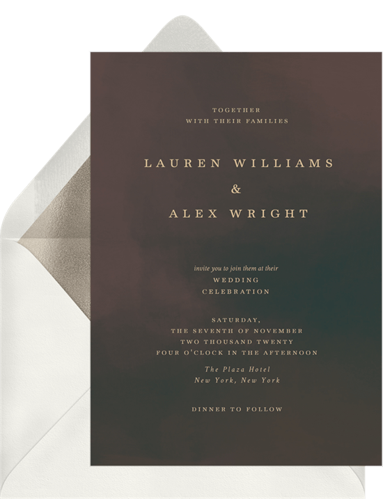 fall wedding invitations: Autumn Nights Invitation from Greenvelope