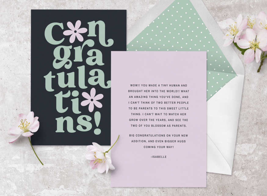 baby congratulations: congratulations on the new baby card from Greenvelope