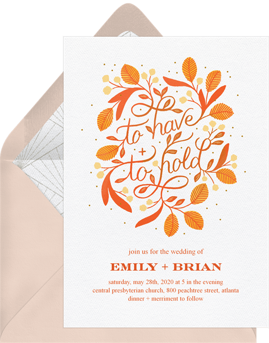 backyard wedding venue invitation from Greenvelope