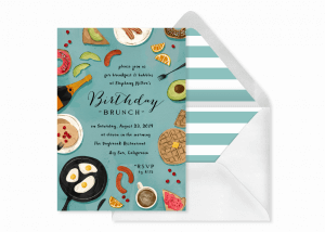 Brunch birthday party invitation