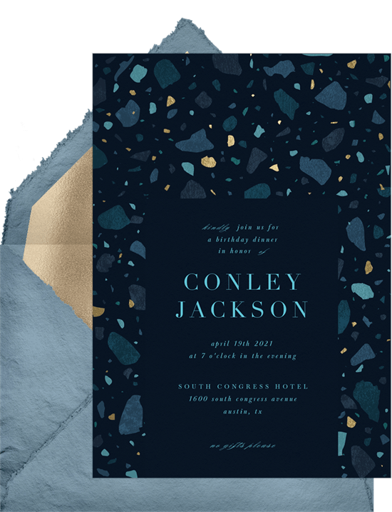engagement party invitation wording: blue themed engagement invitation