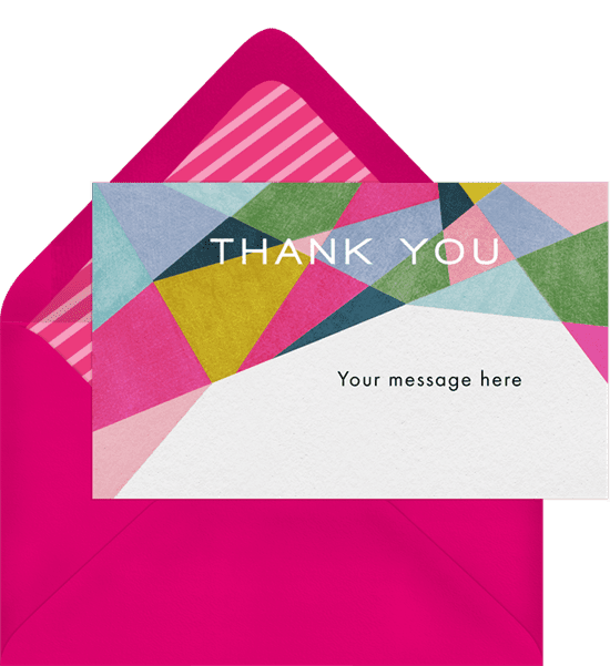 Bold geometric print business thank you cards