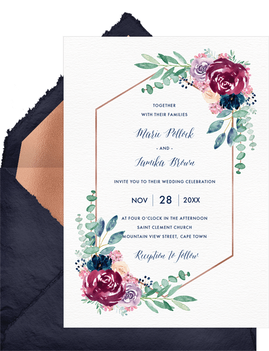Burgundy Blossoms Invitation from Greenvelope