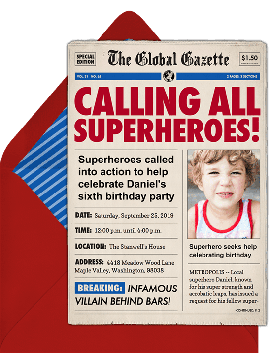 Eagle Scout Invitations: calling all superheroes invitations 