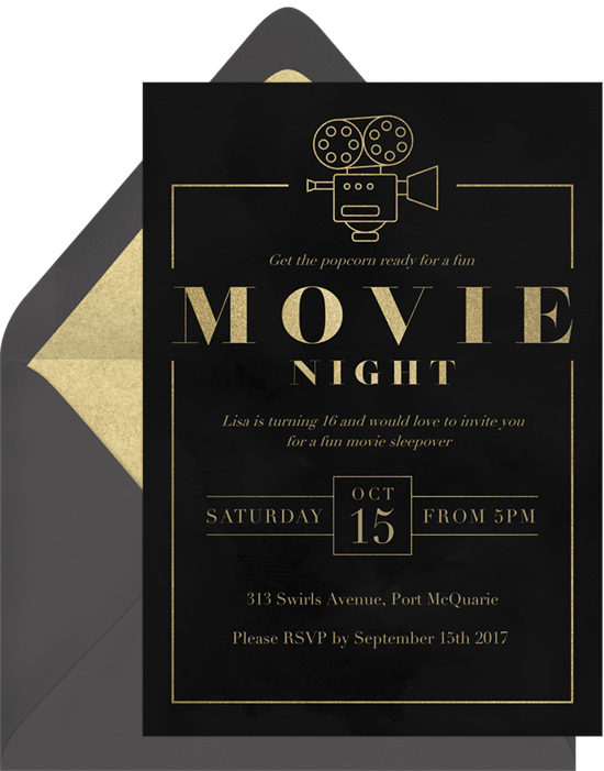 Classic Movie Night Invitation from Greenvelope