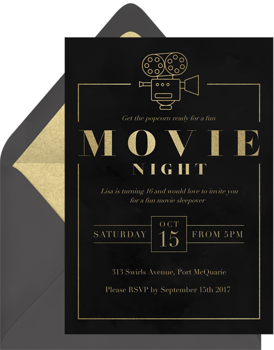 Classic Movie Night Invitation from Greenvelope