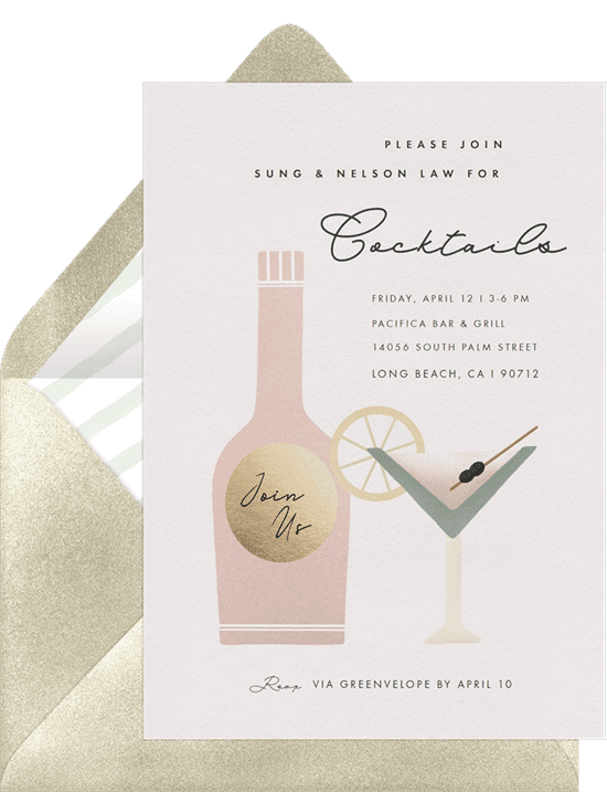 Cocktail party invitation from Greenvelope