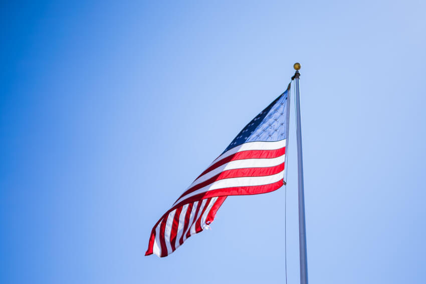 American flag on flagpole