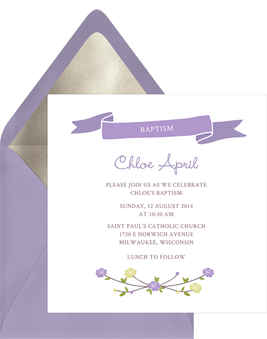 SILVER LETTERING & PASTEL INVITATIONS 5 BABY CHRISTENING INVITES & ENVELOPES 