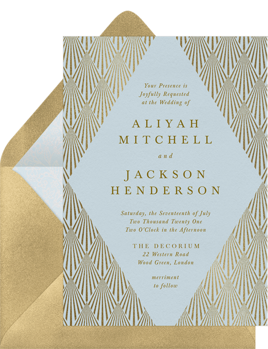 Art Deco wedding invitation: Deco Diamond Invitation from Greenvelope