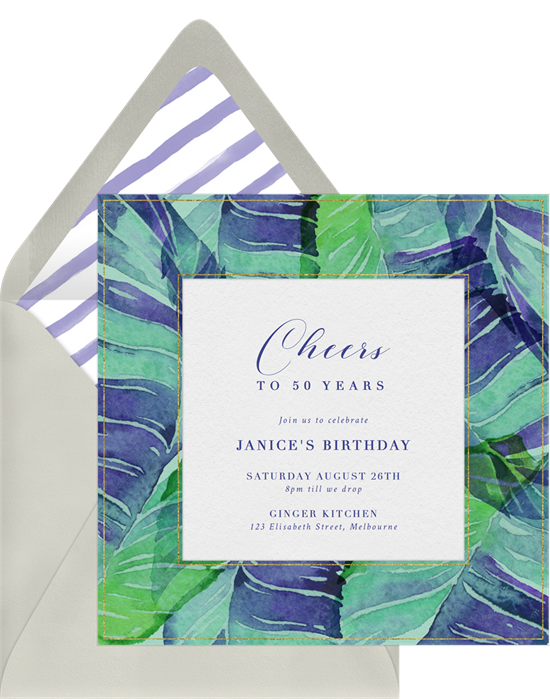luau party: Dusky Leaves Invitation from Greenvelope