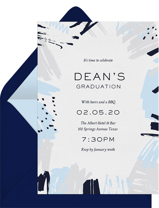 Edgy abstract invitations blue