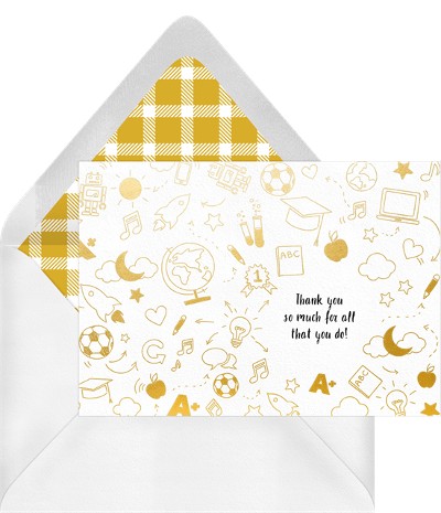 Teacher appreciation cards: Education Doodles Card