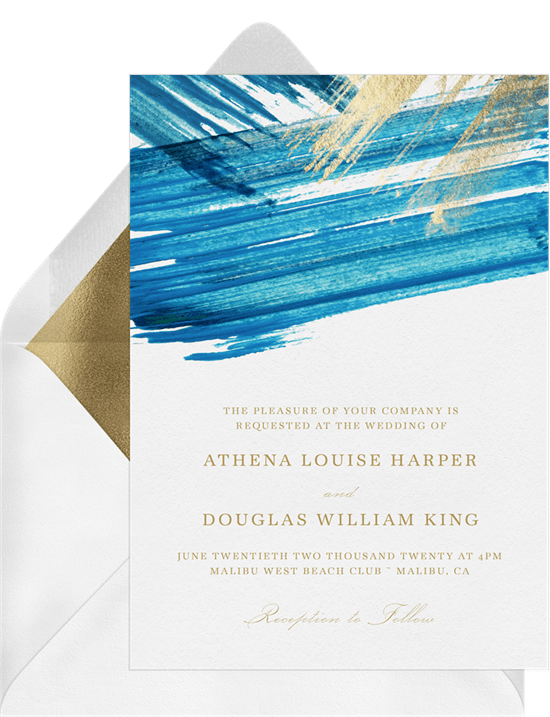 fall wedding invitations: Elegant Gold Leaf Invitation from Greenvelope