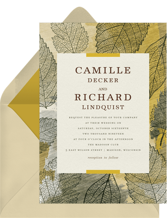 fall wedding decorations: Essence of Autumn Invitation from Greenvelope