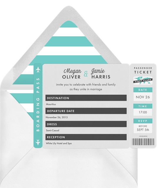 DIY Wedding Invitations: First Class Invitation