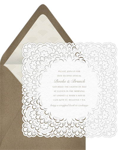 all white party: French Bloom Invitation by Greenvelope