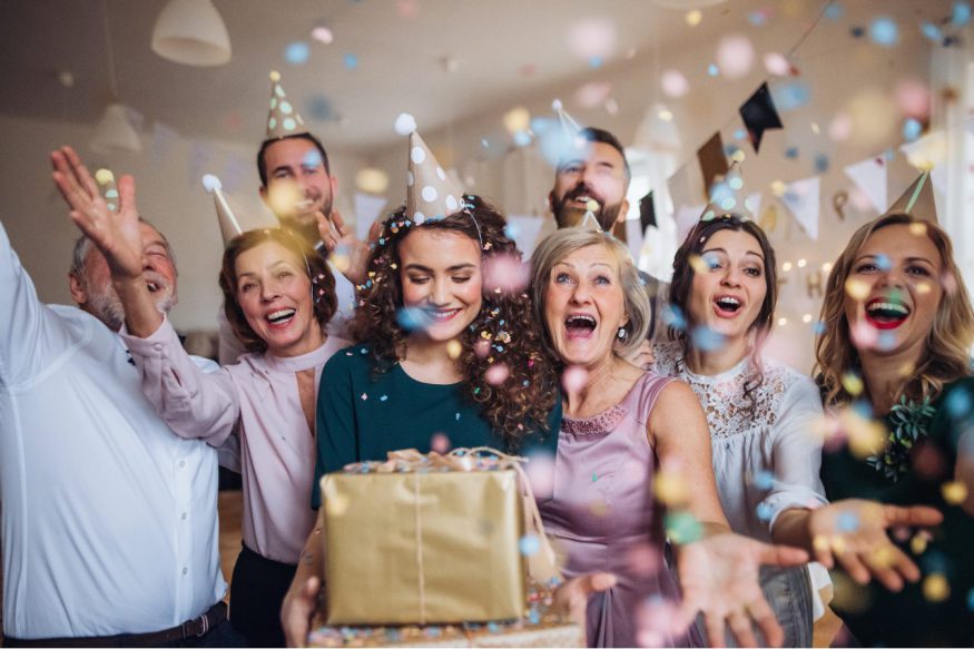 friends and family at a birthday party