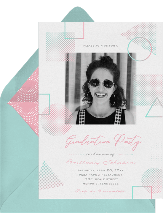 Graduation Invitations: funky vibe invitations pink