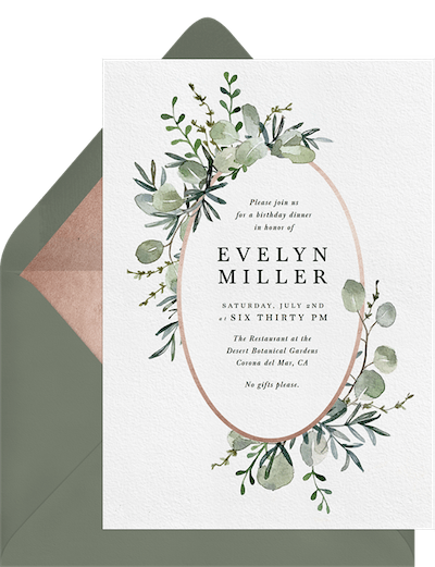 Eucalyptus Frame Engagement Party Invitation