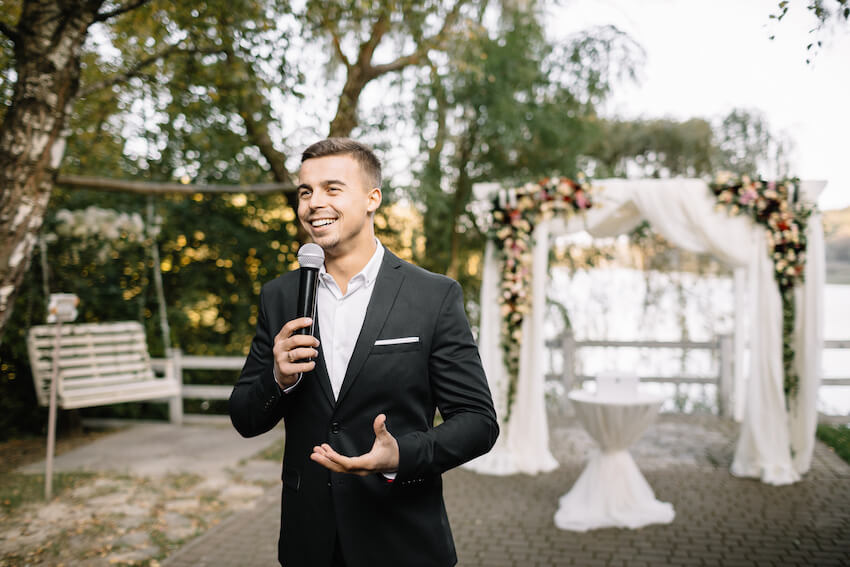 Groom giving a speech