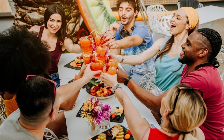 Group of friends having a toast